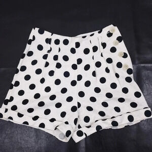 Topshop White High Waist Polka Dot Shorts with Black Dots